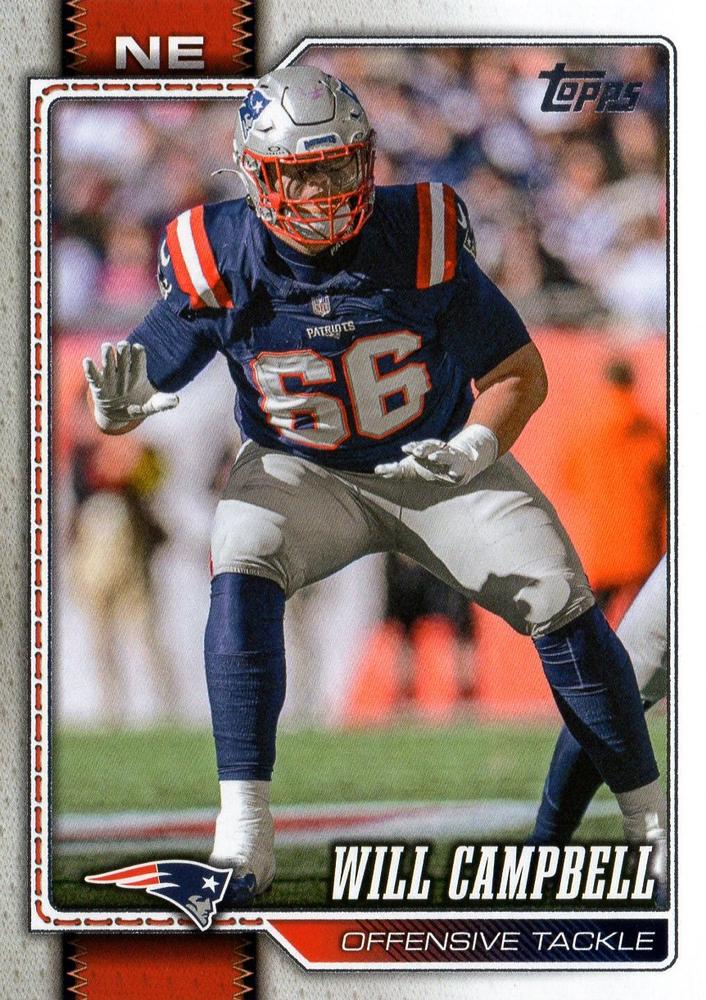 2026 Topps Flagship Will Campbell #137 New England Patriots