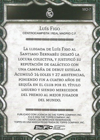 2024 Topps Real Madrid Fan Set Monolith Luís Figo #MO-7 Real Madrid CF