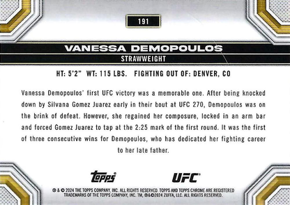 2024 Topps Chrome UFC Vanessa Demopoulos RC #191