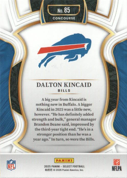 2025 Panini Select Dalton Kincaid #85 Buffalo Bills