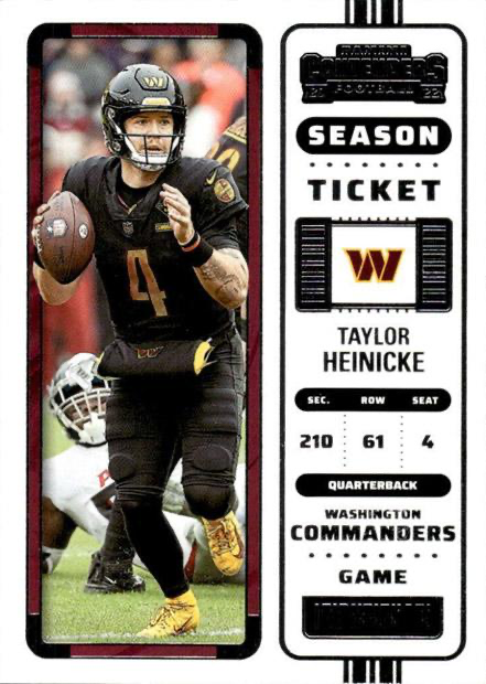 2022 Panini Contenders Taylor Heinicke Washington Commanders #98