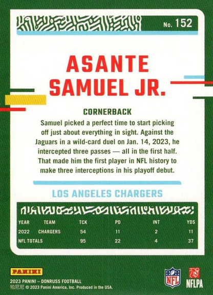 2023 Panini Donruss Asante Samuel Jr. #152 Los Angeles Chargers