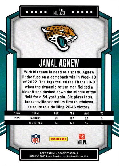 2023 Panini Score Football Jamal Agnew Jacksonville Jaguars #25