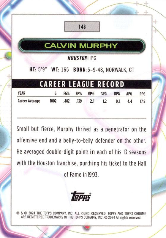 2023 Topps Chrome Cosmic Calvin Murphy #146 Houston Rockets