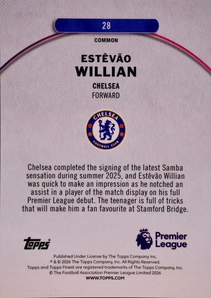 2025 Topps Finest Premier League Estevao RC #28 Chelsea FC