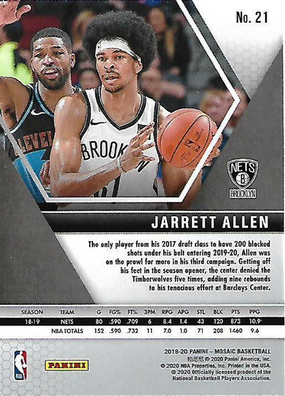 2019 Panini Mosaic Jarrett Allen #21 Brooklyn Nets