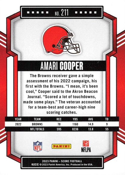 2023 Panini Score Football Amari Cooper Cleveland Browns #211