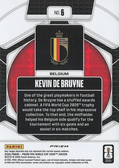 2026 Panini Prizm World Cup Trophy Hunting Kevin De Bruyne #6 Belgique