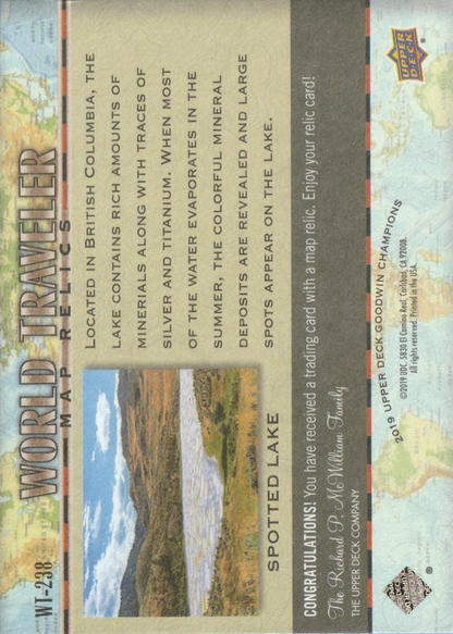 2019 Upper Deck Goodwin Champions World Traveler Map Relics Spotted Lake #WT-238