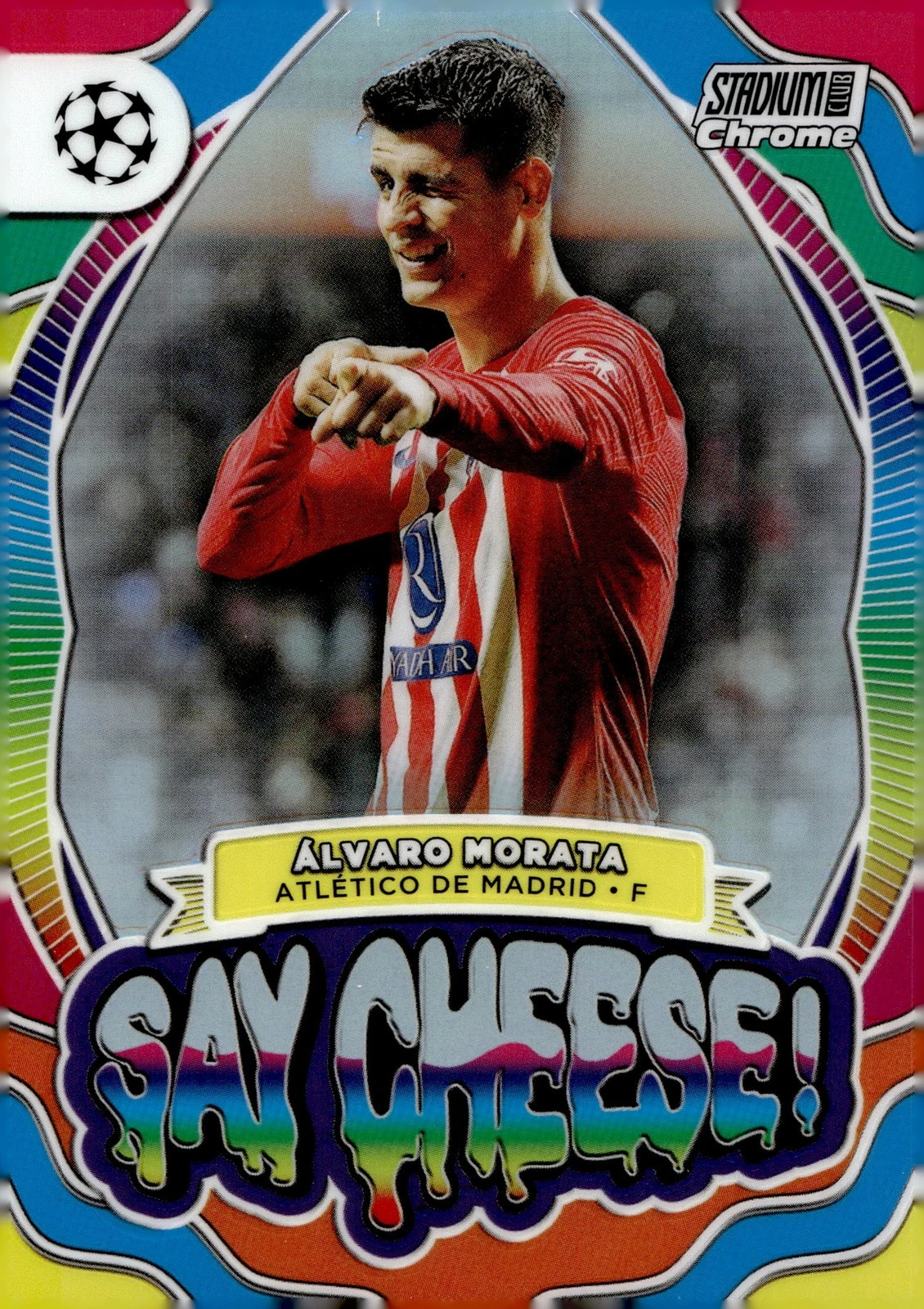 2023 Topps Stadium Club Chrome UCC Say Cheese Álvaro Morata SC-AM Atletico Madrid