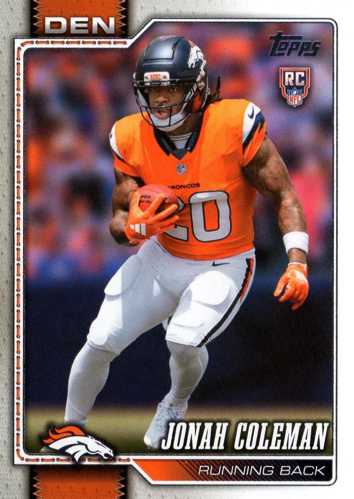 2026 Topps Flagship RC Jonah Coleman #312 Denver Broncos