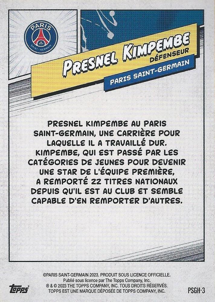 2023 Topps PSG Fan Set Heroes Presnel Kimpembe #PSGH-3 Paris Saint-Germain