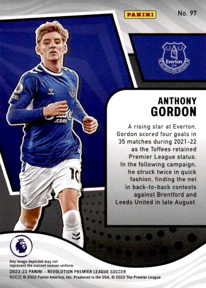 2022 Panini Revolution Premier League Anthony Gordon #97 Everton