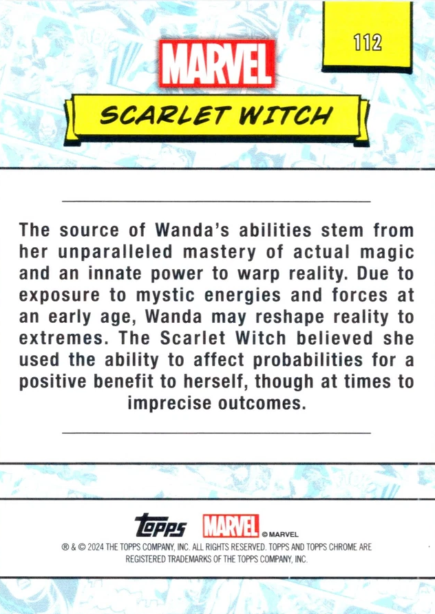 2024 Topps Chrome Marvel Scarlet Witch #112