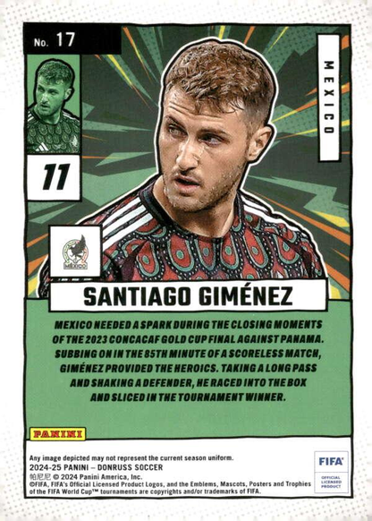 2024 Panini Donruss Net Marvels Santiago Gimenez #17 Mexico