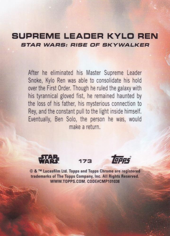 2025 Topps Chrome Star Wars Supreme Leader Kylo Ren #173 Star Wars