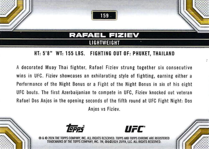 2024 Topps Chrome UFC Rafael Fiziev #159