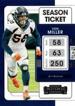 2021 Panini Contenders Von Miller Denver Broncos #30