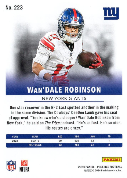 2024 Panini Prestige Wan'Dale Robinson #223 New York Giants