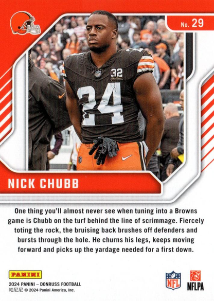 2024 Panini Donruss Elite Series Nick Chubb #29 Cleveland Browns