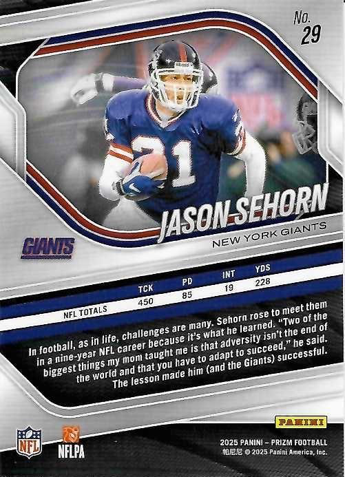 2025 Panini Prizm Jason Sehorn #29 New York Giants