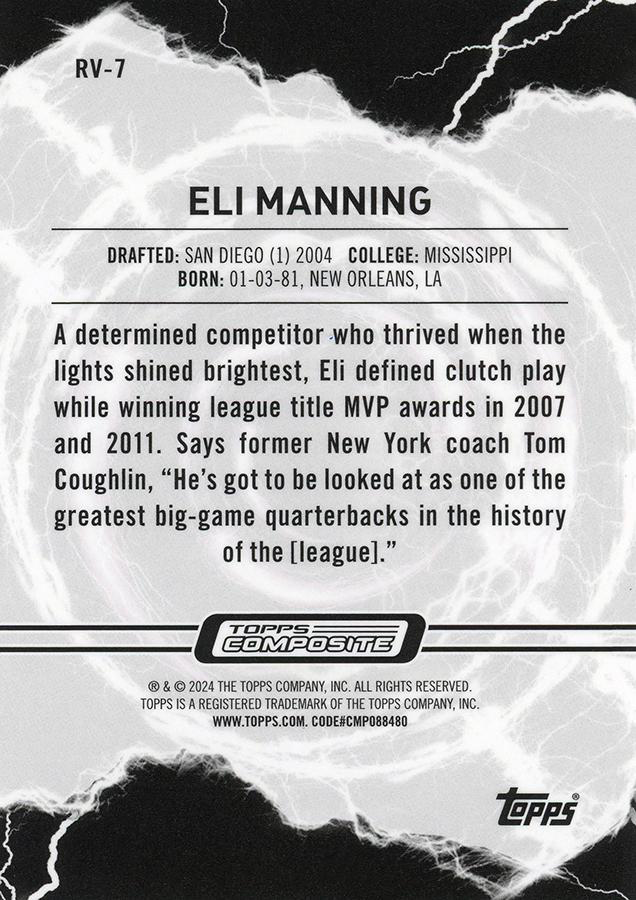 2023 Topps Composite Football Resurgence Voltaic Eli Manning #RV-7 New York Giants