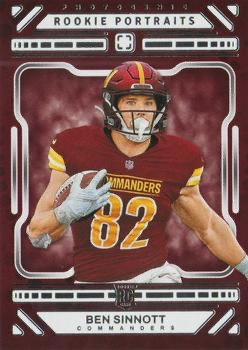 2024 Panini Photogenic Portrait RC Ben Sinnott #183 Washington Commanders
