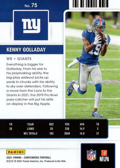 2021 Panini Contenders Kenny Golladay New York Giants #75