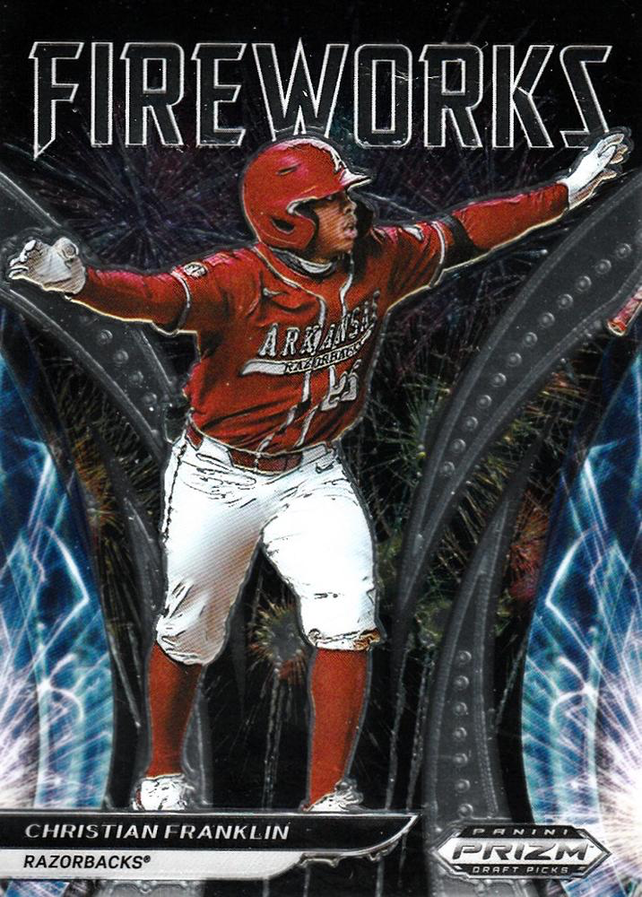 2021 Panini Prizm Draft Picks Fireworks Christian Franklin #F-CF Arkansas Razorbacks