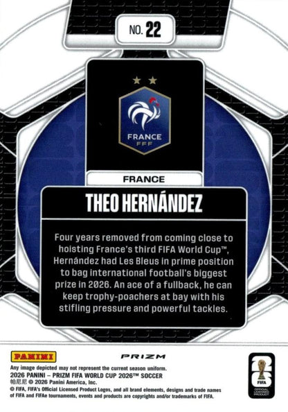 2026 Panini Prizm World Cup Trophy Hunting Theo Hernandez #22 France