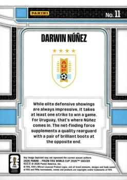 2026 Panini Prizm World Cup Scorers Club Darwin Nunez #11 Uruguay