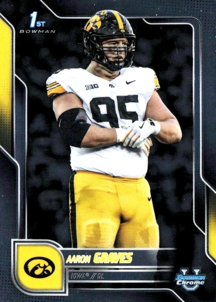 2025 Topps Bowman U Chrome Aaron Graves 1st #45 Iowa Hawkeyes