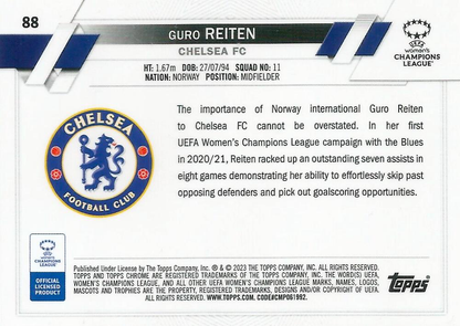 2022 Topps Chrome UCC Women's Guro Reiten RC #88 Chelsea F.C