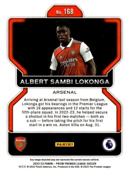 2022 Panini Prizm Premier League Albert Sambi Lokonga #168 Arsenal FC