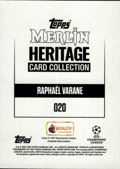 2023 Topps Merlin Heritage UCC Raphaël Varane #20 Manchester United