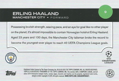 2024 Topps UCC Erling Haaland #9 Manchester City