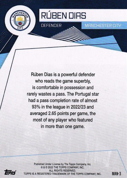 2023 Topps Manchester City Fan Set Rúben Dias #MAN-3