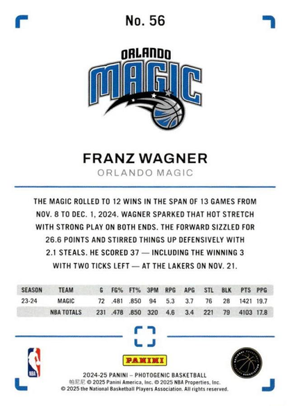 2024 Panini Photogenic Franz Wagner #56 Orlando Magic