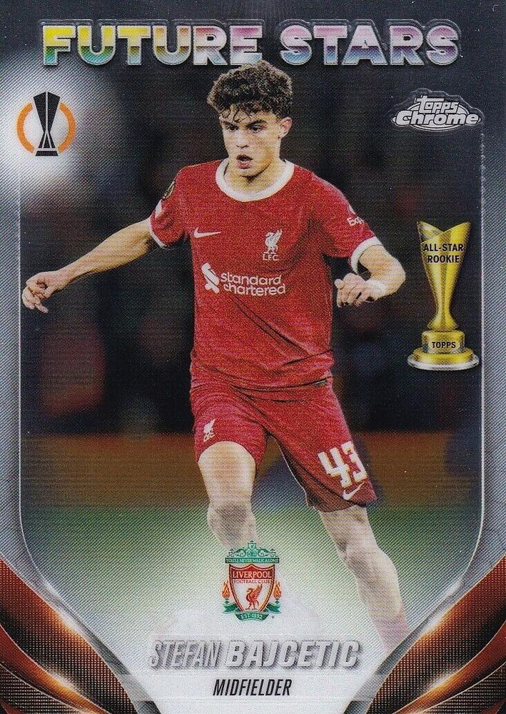 2023 Topps Chrome UEFA Club Competitions Stefan Bajcetic ASR Future Stars #81 Liverpool