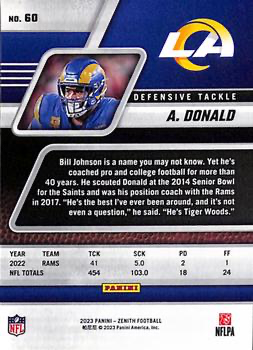 2023 Panini Zenith Aaron Donald #60 Los Angeles Rams