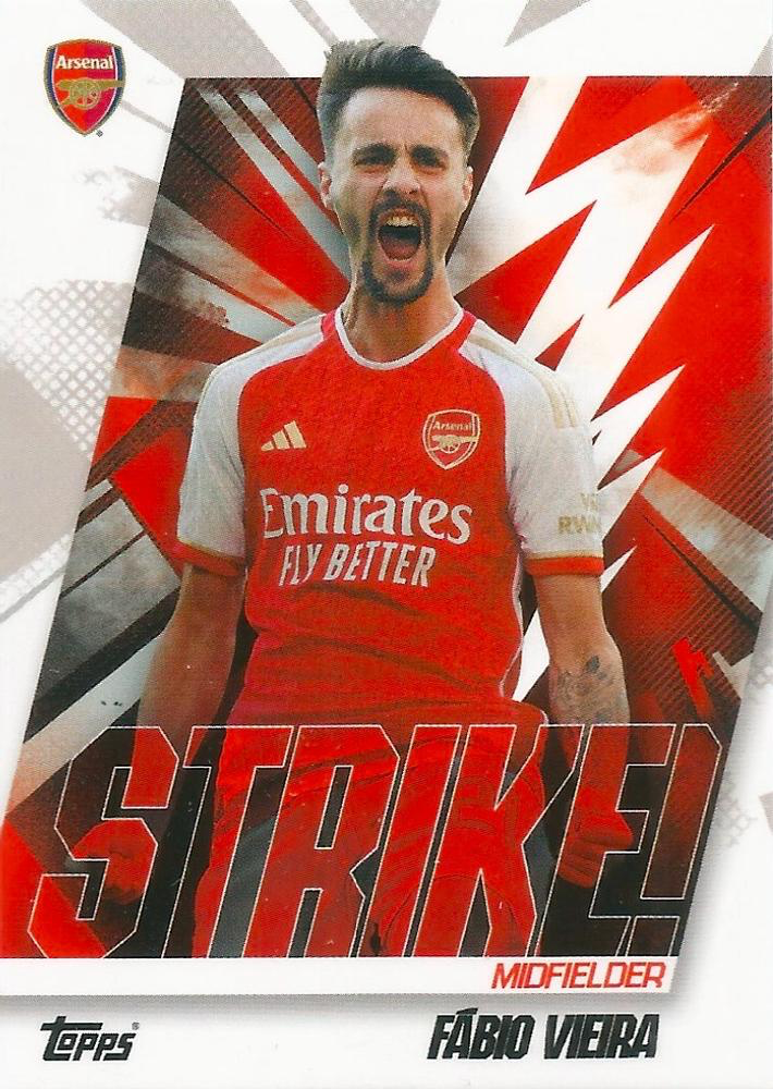 2023 Topps Arsenal Team Set Fábio Vieira Strike! #38 Arsenal FC