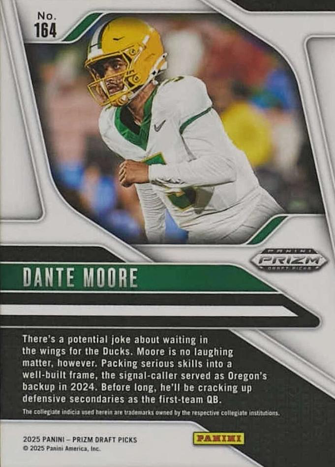 2025 Panini Prizm Draft Picks Dante Moore RP #164 Oregon Ducks