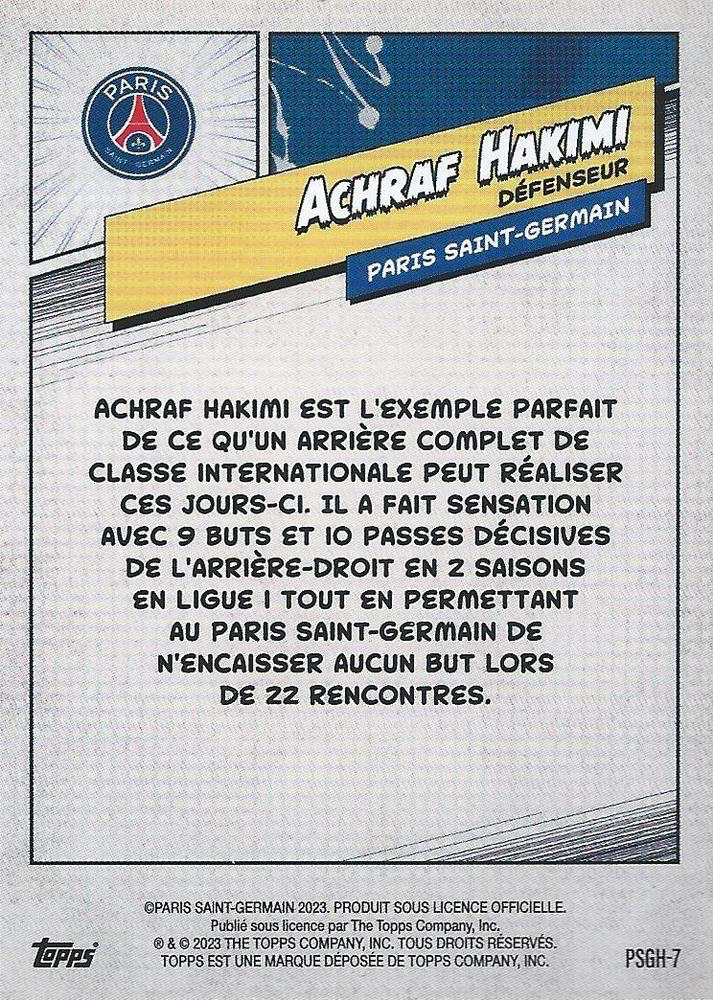2023 Topps PSG Fan Set Heritage Achraf Hakimi PSGH-7 Paris Saint-Germain