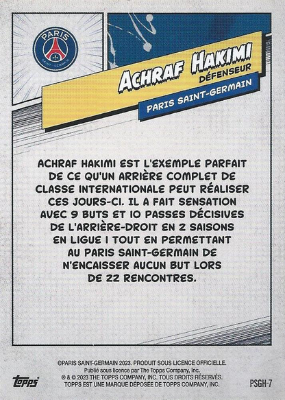 2023 Topps PSG Fan Set Heritage Achraf Hakimi PSGH-7 Paris Saint-Germain