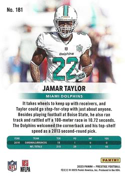 2023 Panini Prestige Jamar Taylor #181 Miami Dolphins