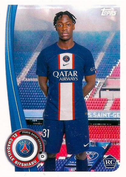 2022 Topps PSG Fan Set RC El Chadaille Bitshiabu #PA-7 Paris Saint-Germain