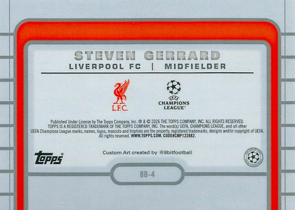 2025 Topps Flagship UCC 8-Bit Steven Gerrard #8B-4 Liverpool FC