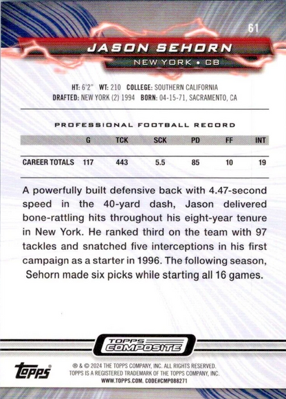 2023 Topps Composite Football Jason Sehorn Resurgence #61 New York Giants