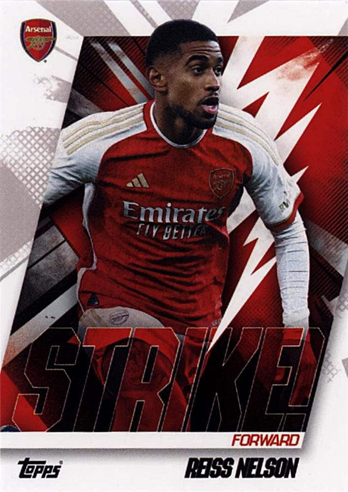 2023 Topps Arsenal Team Set Reiss Nelson Strike! #45 Arsenal FC