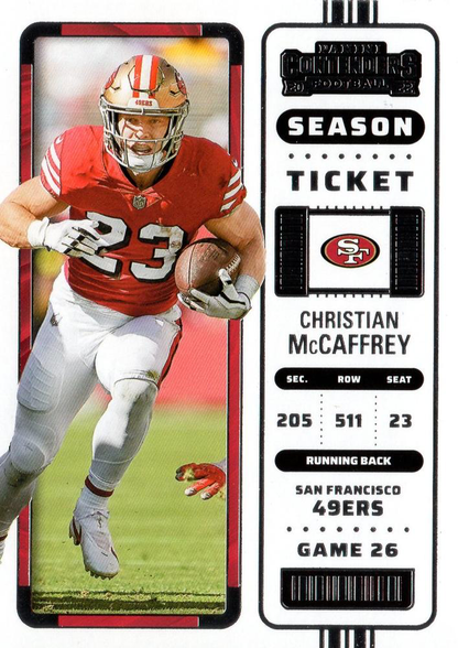 2022 Panini Contenders Christian McCaffrey #15 San Francisco 49ers
